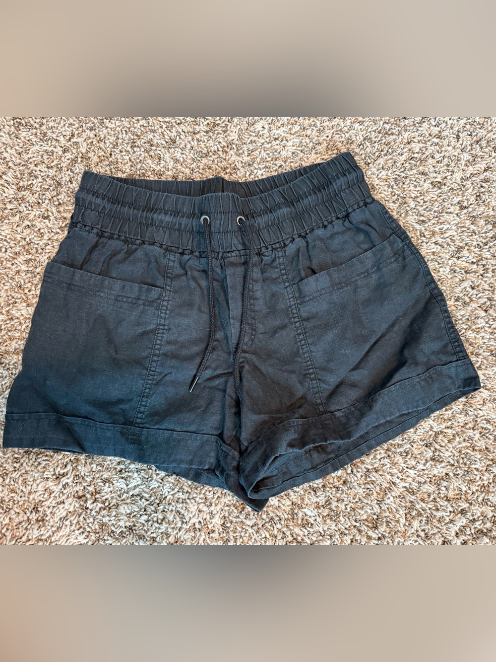 Athleta Black Linen Shorts Size 4